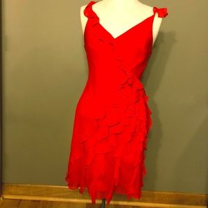 *NWOT* BCBG Silk Ruffle Detail Dress